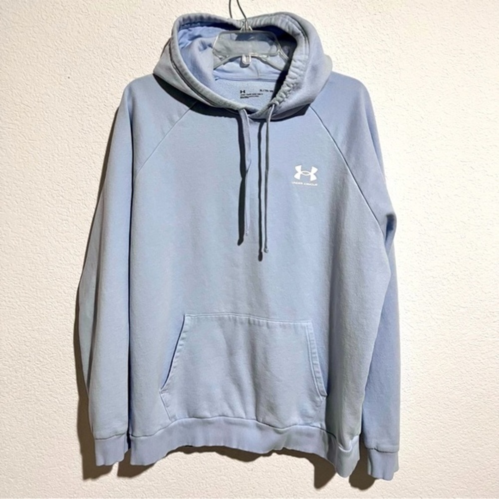 Under Armour Blue Fleece Loose Fitting Hoodie Unisex  XL